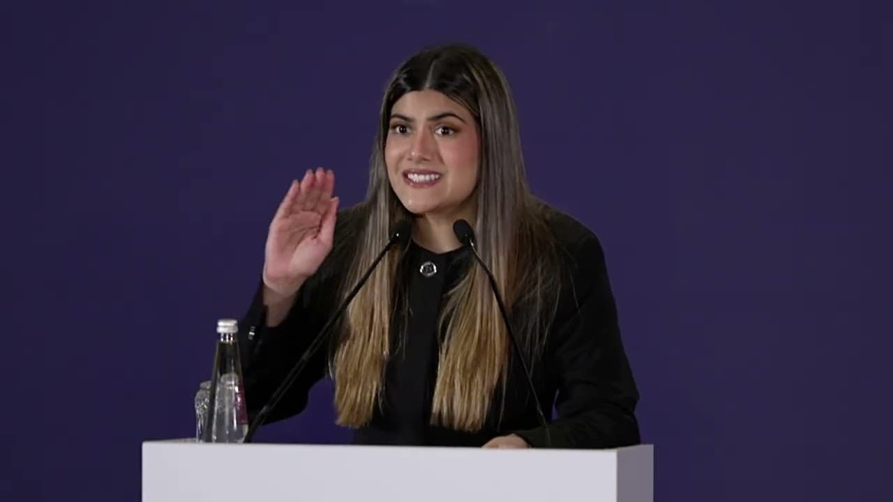 Ananya Birla delivering the Birla AI Labs keynote at India AI Impact Summit 2026